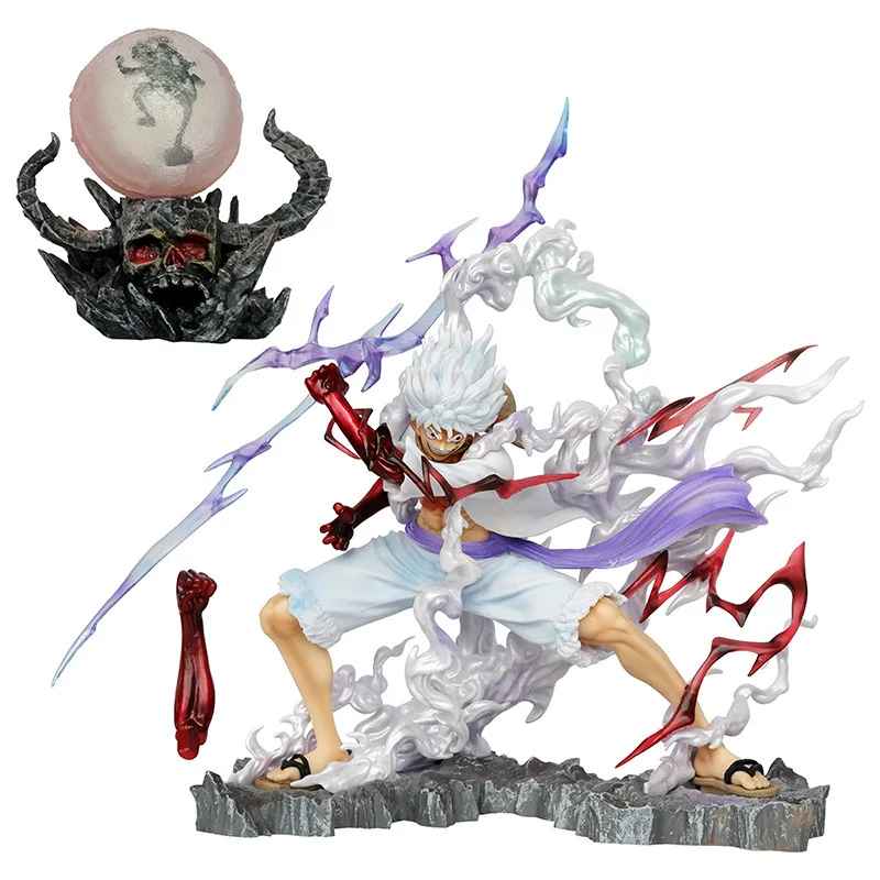 Luffy Gear 5 LED Lamp Statue | Nika Power Up Display One Piece Light | Geekzillaa