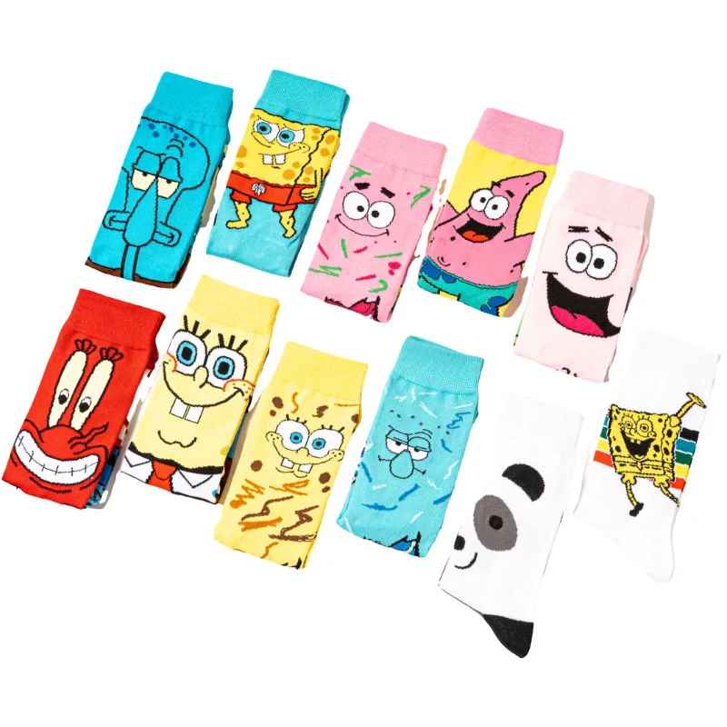 SpongeBob SquarePants Socks | Patrick Star & Squidward Crew Socks Cartoon Merchandise | Geekzillaa