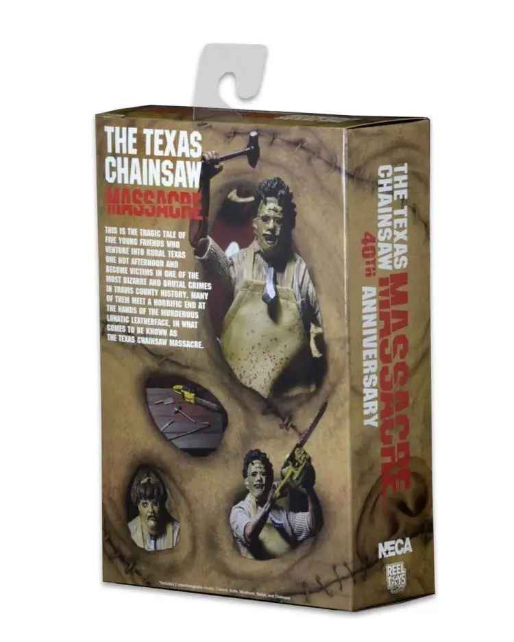 The Texas Chainsaw Massacre Leatherface Action Figure – NECA 40th Anniversary 7-Inch Scale Ultimate Horror Statue, Classic 1974 Slasher Collectible with Accessories
