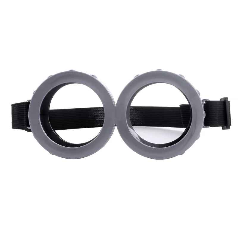 Adult Minion Cosplay Costume Accessory Set – 4-Piece Yellow Beanie, Double-Eye Steampunk Goggles, Blue Suspenders & Black Gloves Set, Halloween Pop Culture Costume Kit