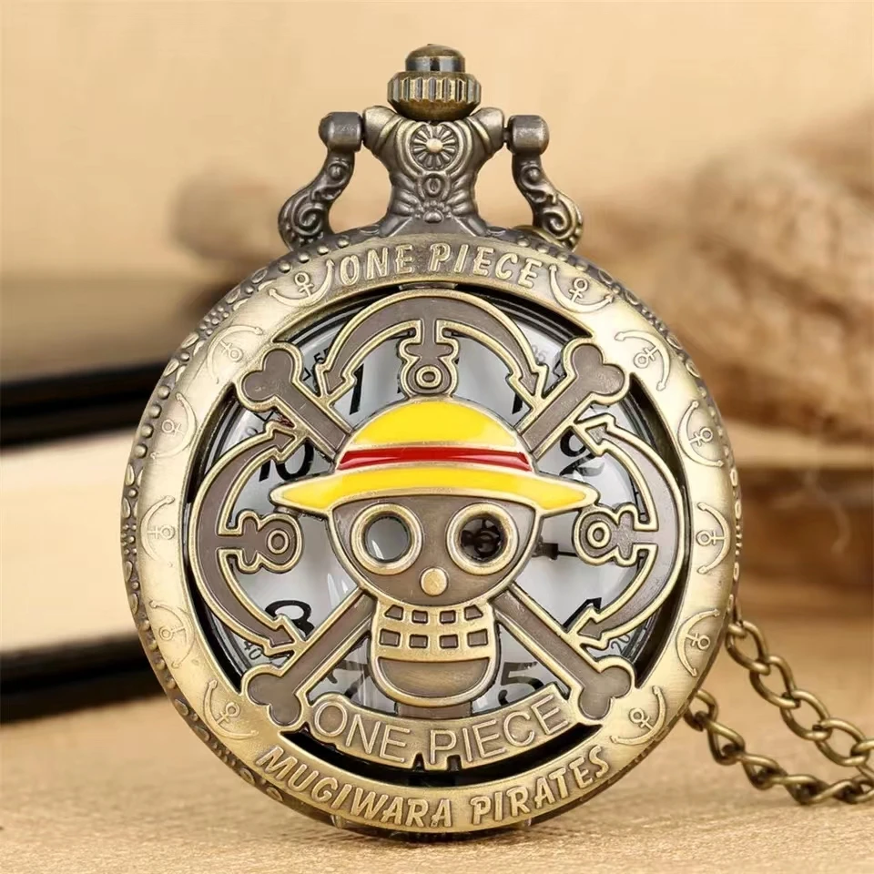 One Piece Anime Pocket Watch – Vintage Bronze Fashion Accessory