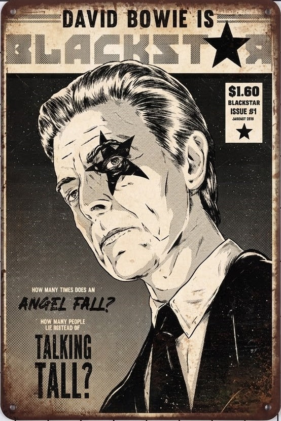 David Bowie Blackstar Metal Poster – Premium Comic Book Edition Vintage Rock Tin Sign Wall Art