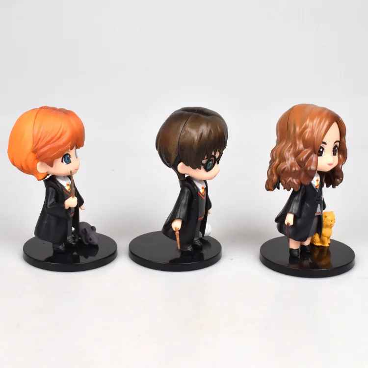 3pcs Harry Potter Q Posket Figure Set – Hermione, Ron, & Hedwig with Magical Pets Collectible