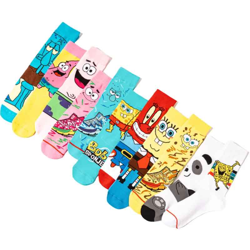 SpongeBob SquarePants Socks | Patrick Star & Squidward Crew Socks Cartoon Merchandise | Geekzillaa