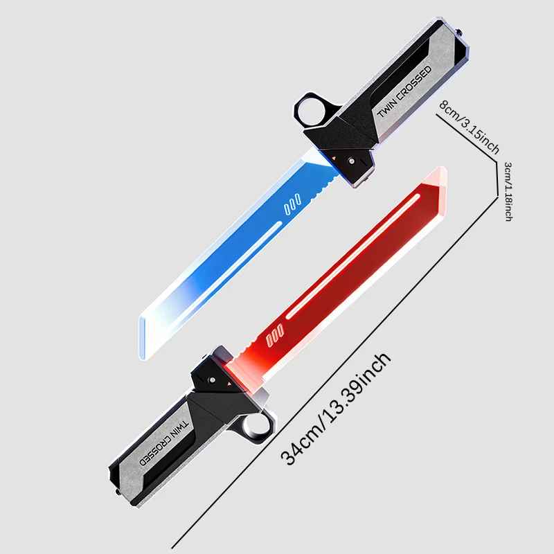 Cyberpunk "Twin Crossed" Futuristic Dual Tactical Blades – Neon LED Style Sci-Fi Cosplay Melee Weapon, Premium Replica Display Props (Set of 2 Variants)