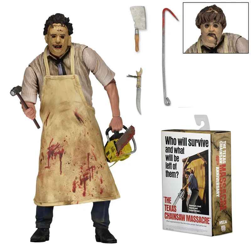 The Texas Chainsaw Massacre Leatherface Action Figure – NECA 40th Anniversary 7-Inch Scale Ultimate Horror Statue, Classic 1974 Slasher Collectible with Accessories