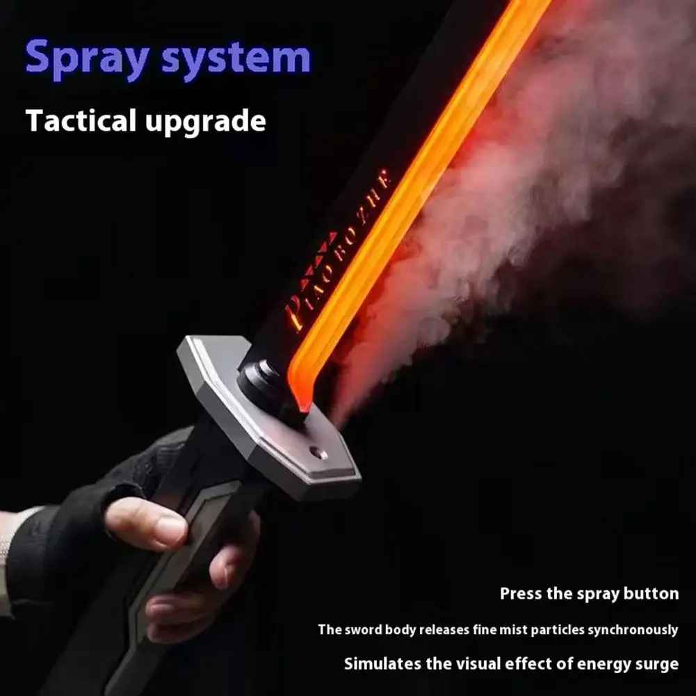 Cyberpunk "Piao Bo Zhe" Light-Up Sci-Fi Katana – Futuristic Sword replica with Interactive Draw-Spark, Smoke Effects & Color-Changing LED Display