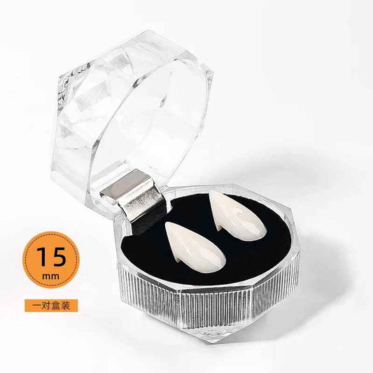 Realistic Vampire Fangs Kit – Custom 15mm & 19mm Cosplay Dracula Teeth Props with Storage Case, Professional Halloween Monster Costume Accessories