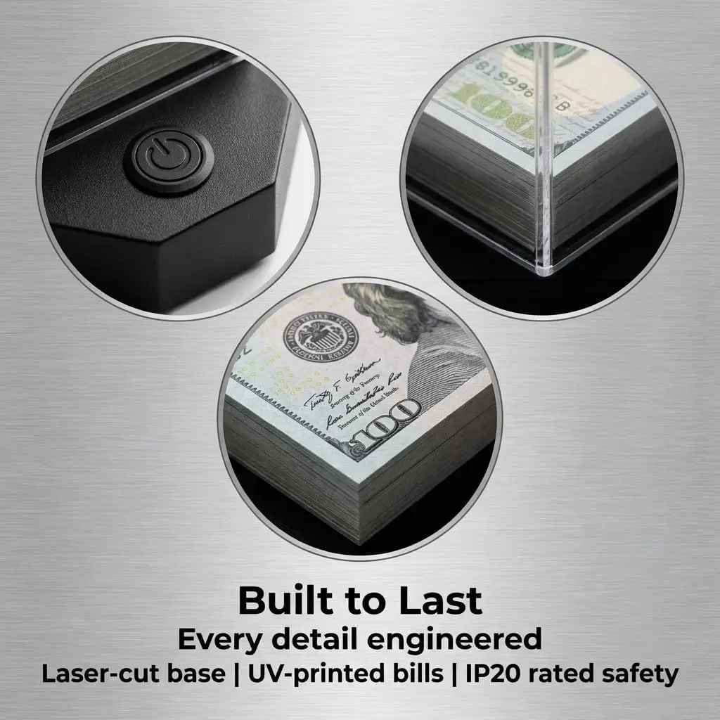 GTA-Inspired Floating Money Lamp – Magnetic Levitation LED 3D Stash Stack Desk Light, Futuristic Gamer Room Decor & Heist Aesthetic Night Light