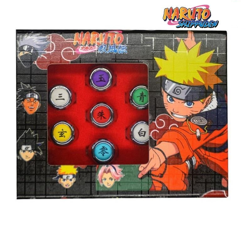 Naruto Akatsuki & Sharingan Ring Collection – Premium Metal Rings with Display Box