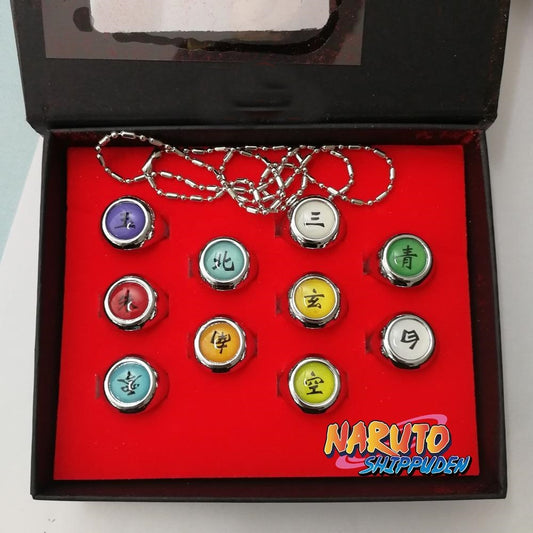 Naruto Akatsuki & Sharingan Ring Collection – Premium Metal Rings with Display Box