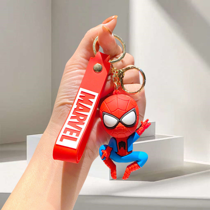 Classic Spider-Man 3D Keychains – Premium Marvel Superhero Keyring with Wrist Strap