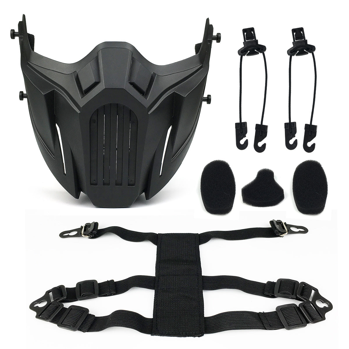 Combat Tactical Half-Face Mask – Adjustable Airsoft & Cosplay Protective Gear