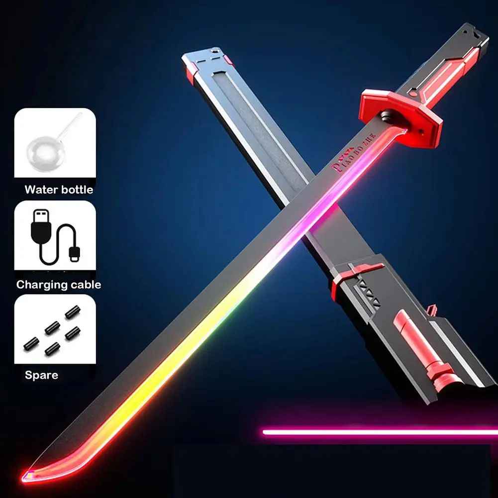 Cyberpunk "Piao Bo Zhe" Light-Up Sci-Fi Katana – Futuristic Sword replica with Interactive Draw-Spark, Smoke Effects & Color-Changing LED Display