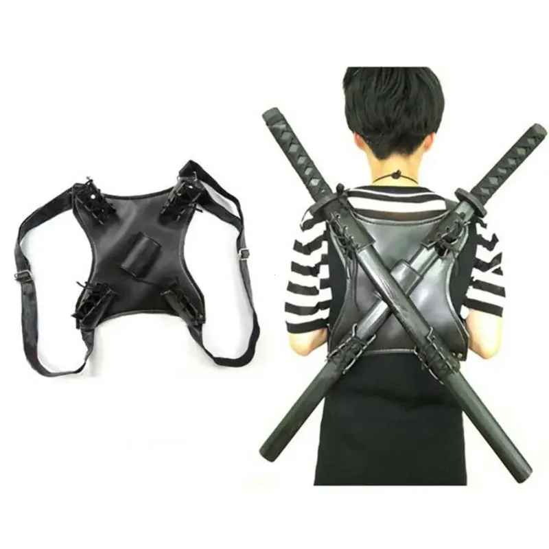 Multi-Sword Back Carrier Harness – Adjustable 5-Slot Katana Scabbard Holder for Cosplay