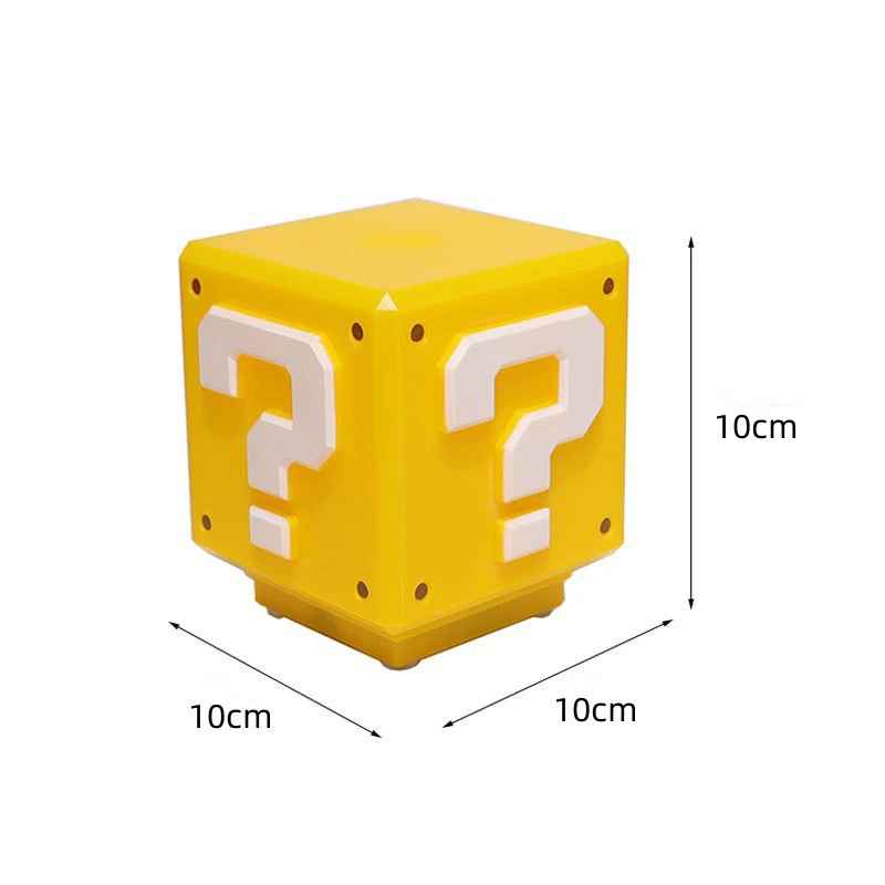 Super Mario Question Block 3D LED Night Light – Retro Video Game Question Mark Cube Desk Lamp, Classic Gamer Room Decor & Geek Collectible