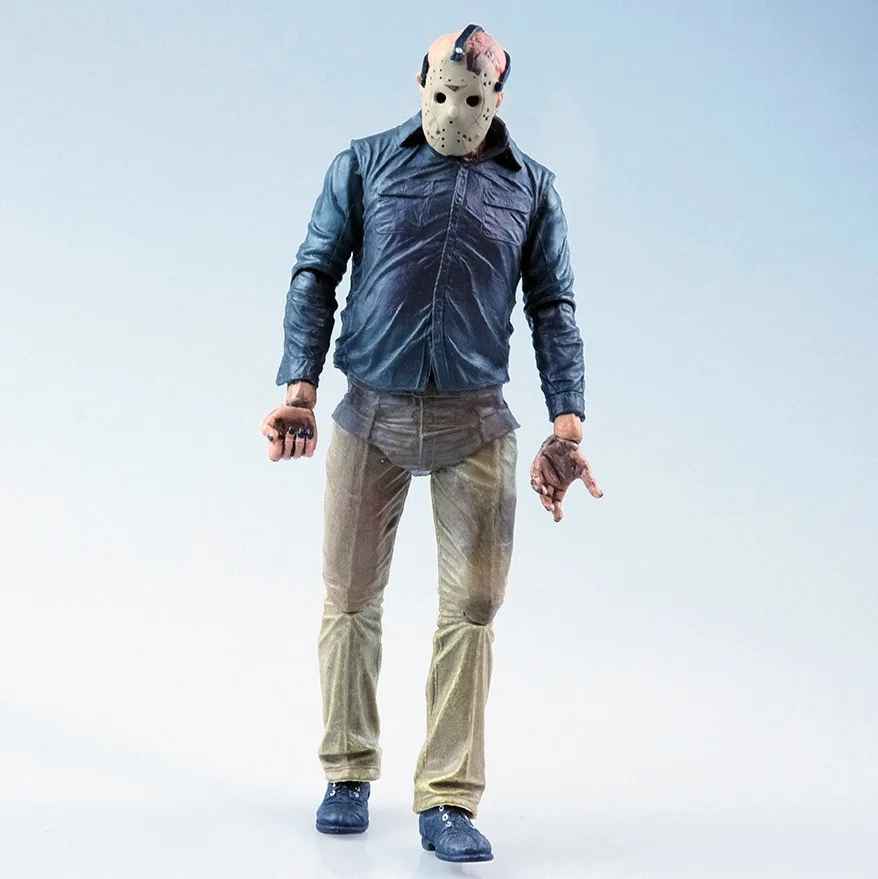Friday the 13th Part 4: The Final Chapter Jason Voorhees Action Figure – NECA Ultimate 7-Inch Scale Horror Statue, Camp Crystal Lake Slasher Collectible with Pamela Voorhees Tombstone