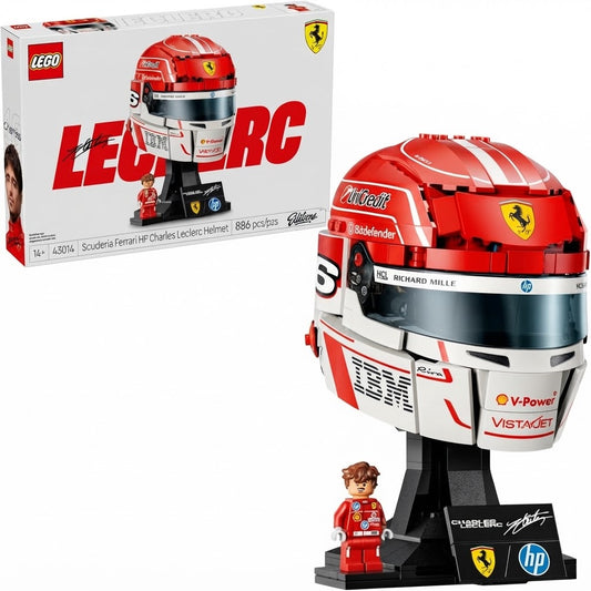 Scuderia Ferrari Charles Leclerc Helmet Building Set – Collector F1 Brick Model (886 Pieces)