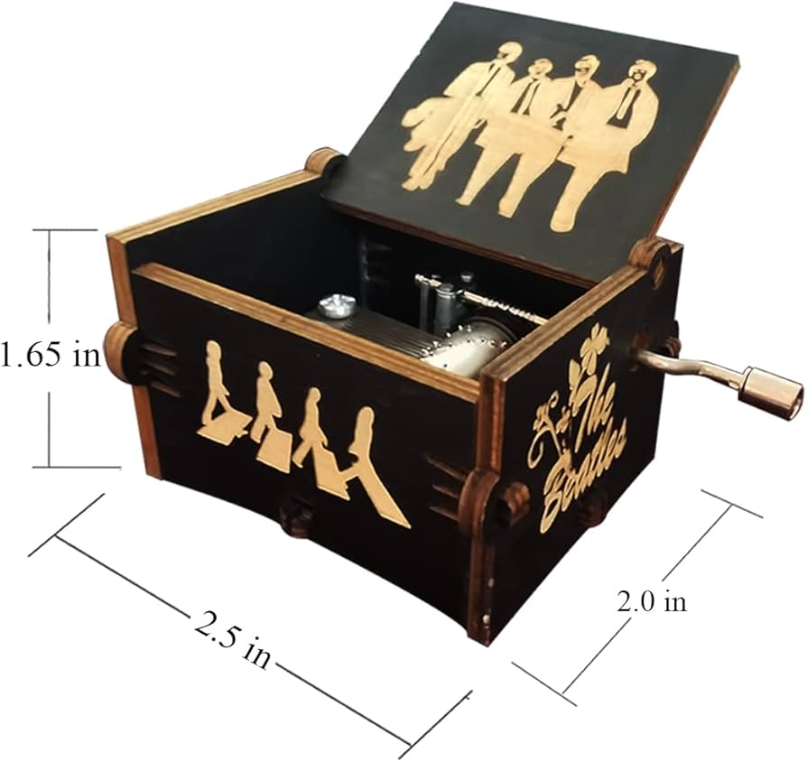 THE BEATLES "ABBEY ROAD" VINTAGE WOODEN MUSIC BOX