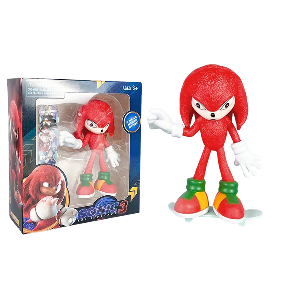 Sonic The Hedgehog 3 Skateboard Figure – Collectible Anime Action Statue (Sonic, Tails, Knuckles)