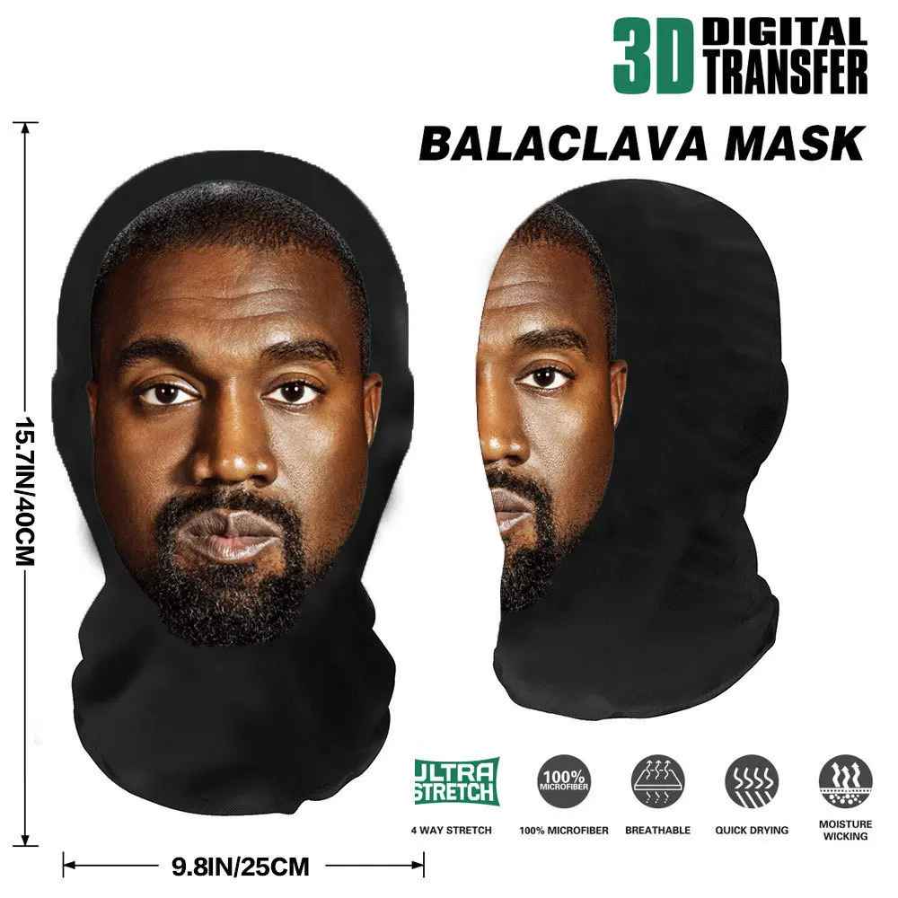 Novelty 3D Graphic Face Balaclava – Funny Celebrity & Pop Culture Printed Full Face Mask, Breathable Windproof Cosplay Neck Gaiter