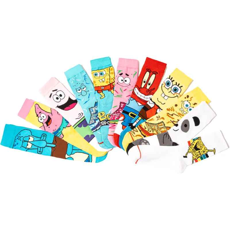 SpongeBob SquarePants Socks | Patrick Star & Squidward Crew Socks Cartoon Merchandise | Geekzillaa