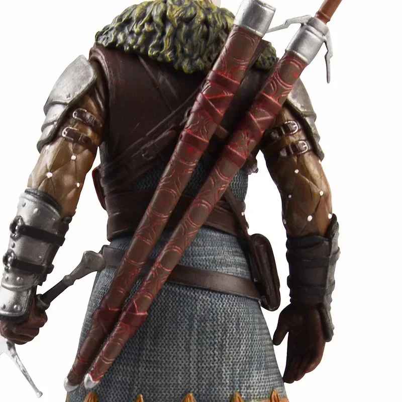 The Witcher 3: Wild Hunt Geralt of Rivia Action Figure – Grandmaster Ursine Armor 24cm Statue, White Wolf Collectible Figurine with Display Box