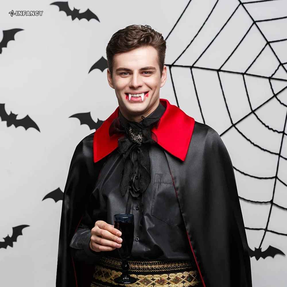 Realistic Vampire Fangs Kit – Custom 15mm & 19mm Cosplay Dracula Teeth Props with Storage Case, Professional Halloween Monster Costume Accessories