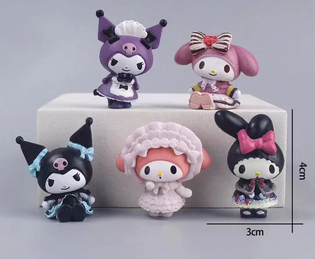 SANRIO "MY MELODY & KUROMI" MINI COLLECTIBLE FIGURES (SET OF 5)