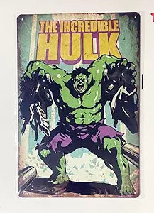 The Incredible Hulk Vintage Comic Metal Poster