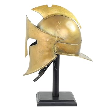 High-Quality Spartan Metallic Helmet Replica – Ancient Greek Armor Collectible | Geekzilla