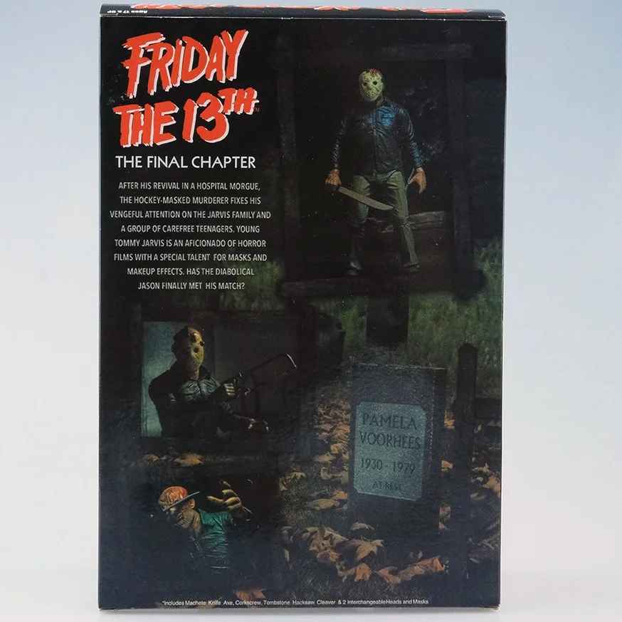 Friday the 13th Part 4: The Final Chapter Jason Voorhees Action Figure – NECA Ultimate 7-Inch Scale Horror Statue, Camp Crystal Lake Slasher Collectible with Pamela Voorhees Tombstone