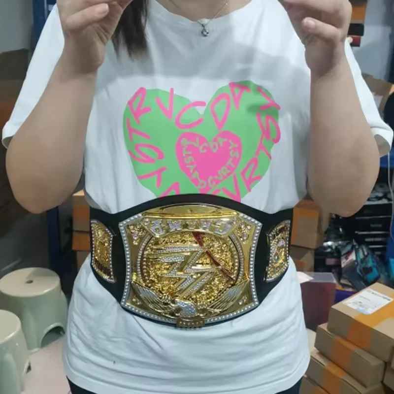 Premium Wrestling Championship Replica Belt – Full Size Gold Title Plate, Commemorative Pro Wrestling Fan Collectible
