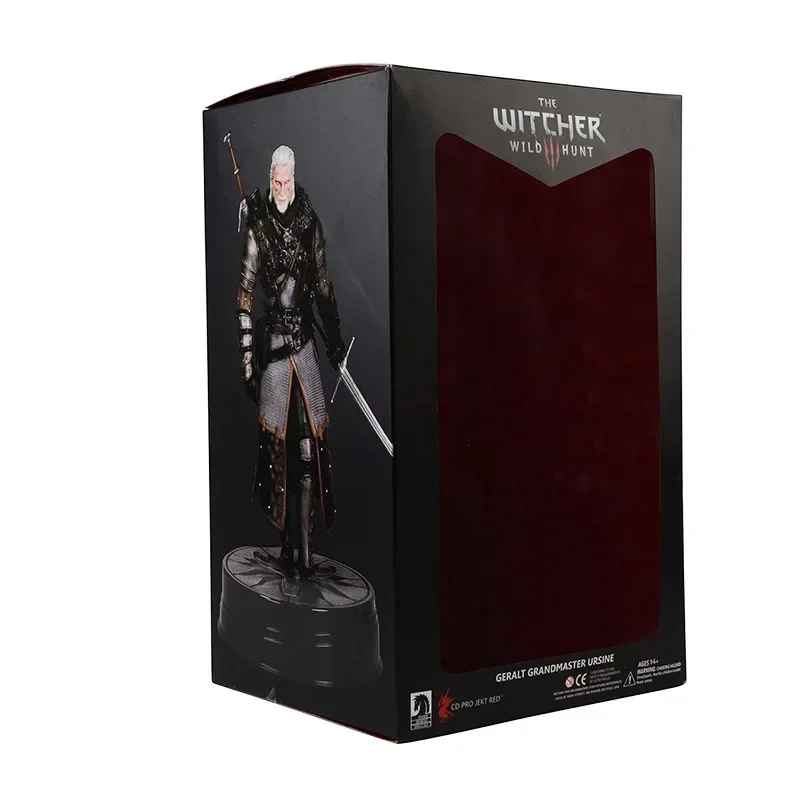 The Witcher 3: Wild Hunt Geralt of Rivia Action Figure – Grandmaster Ursine Armor 24cm Statue, White Wolf Collectible Figurine with Display Box