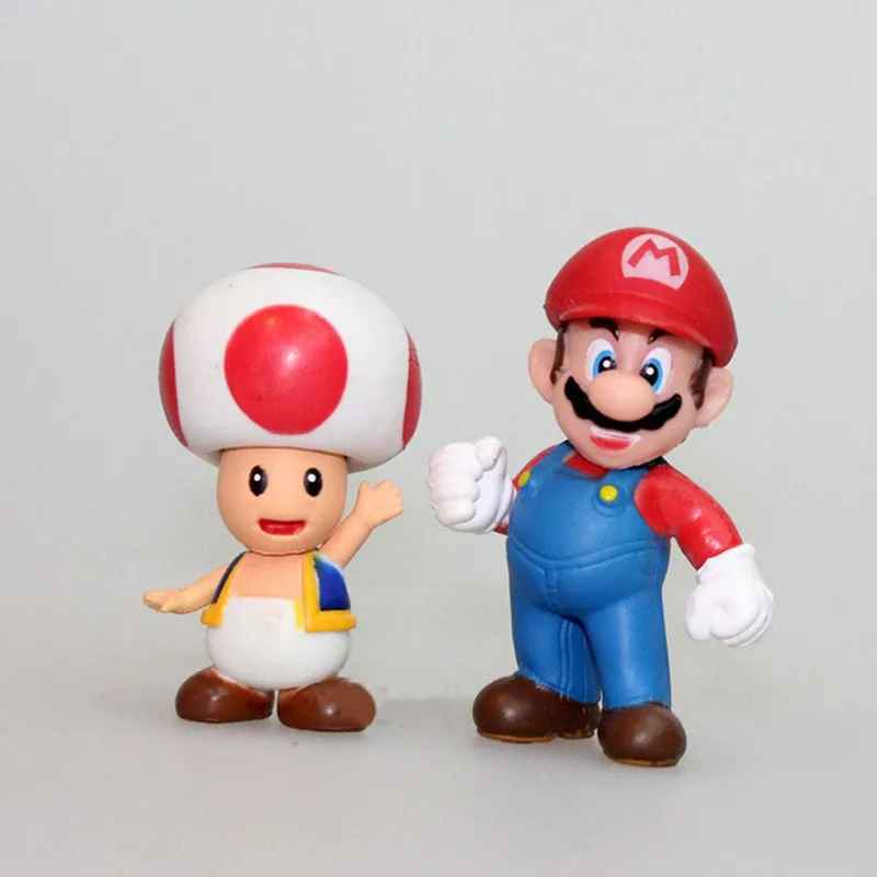 Mario, Luigi, Peach & Yoshi Collectible Toy Set (6 Pcs)