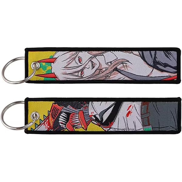 CHAINSAW MAN EMBROIDERED CLOTH KEYCHAINS