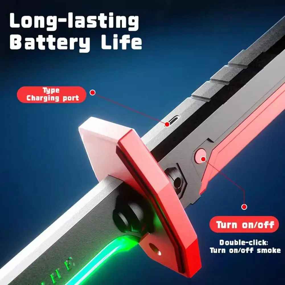 Cyberpunk "Piao Bo Zhe" Light-Up Sci-Fi Katana – Futuristic Sword replica with Interactive Draw-Spark, Smoke Effects & Color-Changing LED Display