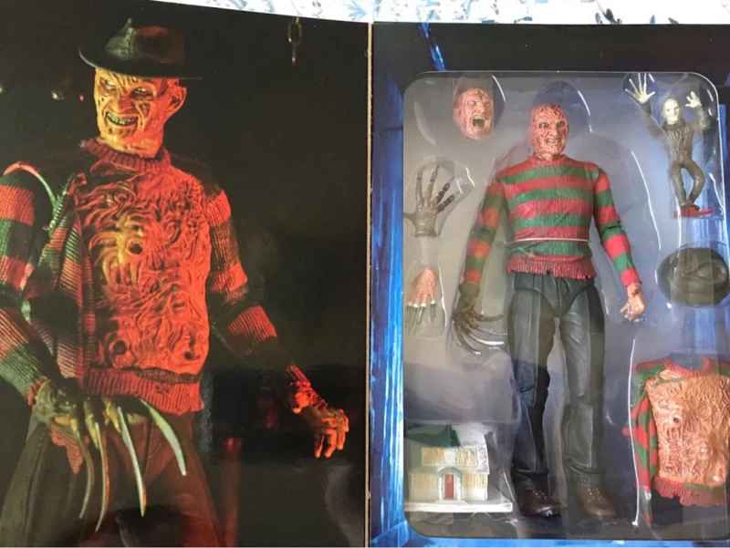 Freddy Krueger Action Figure - A Nightmare on Elm Street 3: Dream Warriors Ultimate Edition | 7" Horror Collectible with Elm Street House Miniature