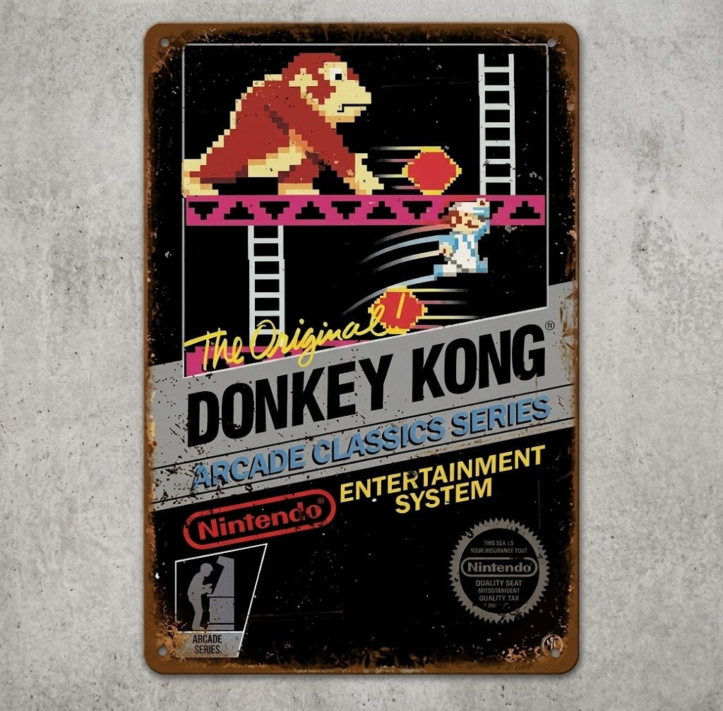 Retro Donkey Kong Arcade Classics Metal Poster – Premium Nintendo Entertainment System Vintage Tin Sign Wall Art