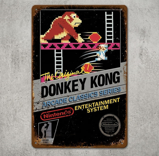 Retro Donkey Kong Arcade Classics Metal Poster – Premium Nintendo Entertainment System Vintage Tin Sign Wall Art