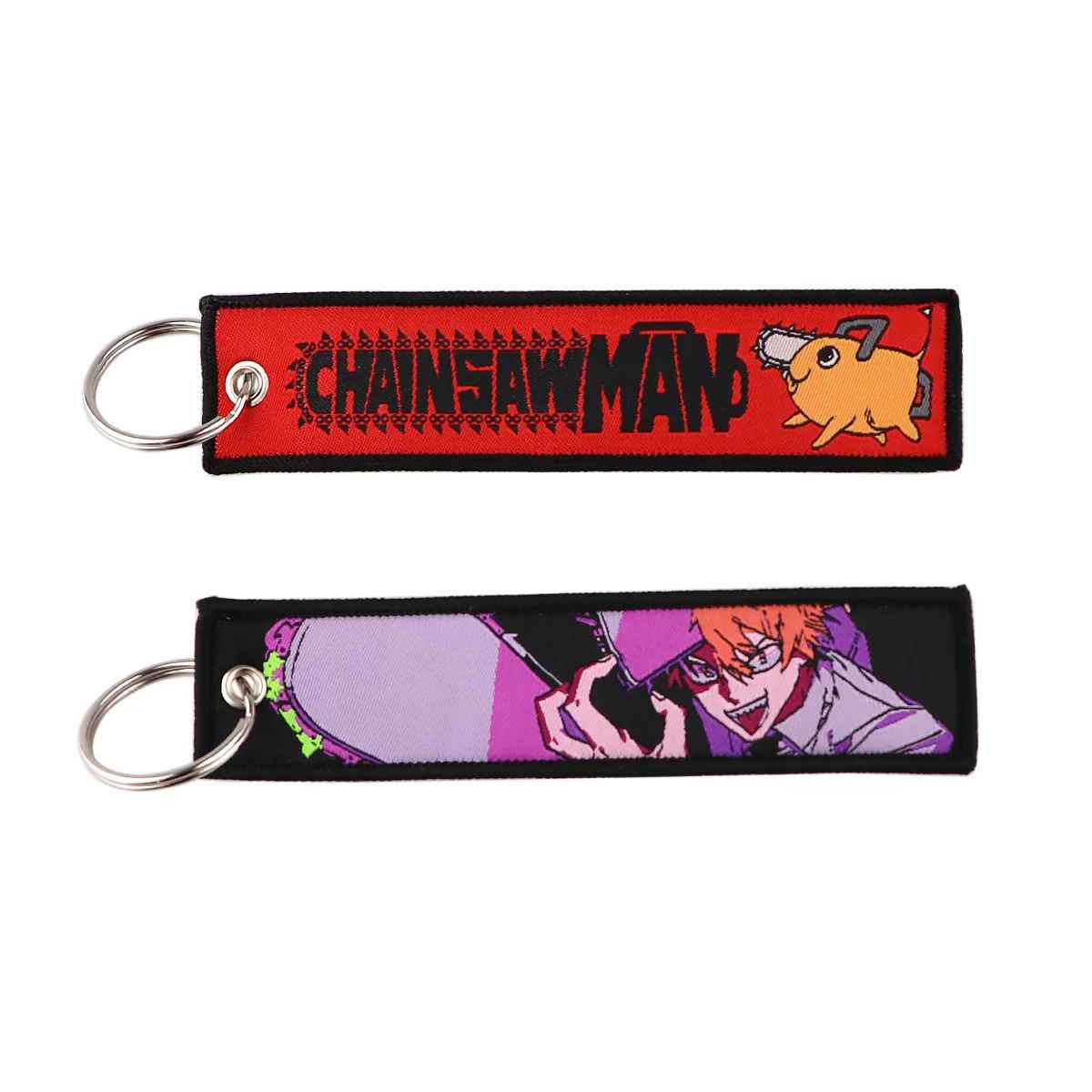 CHAINSAW MAN EMBROIDERED CLOTH KEYCHAINS