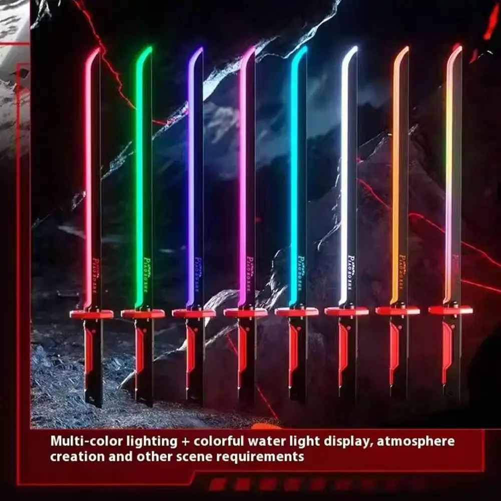 Cyberpunk "Piao Bo Zhe" Light-Up Sci-Fi Katana – Futuristic Sword replica with Interactive Draw-Spark, Smoke Effects & Color-Changing LED Display