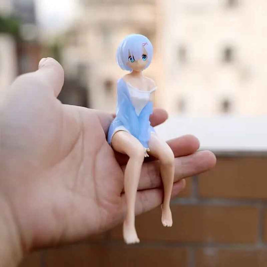Zero Rem & Ram Seated Maid Figures – Sitting Pose Anime Twin Statues