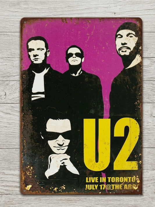 Retro U2 Concert Metal Poster – Premium Live in Toronto Vintage Tin Sign Wall Art