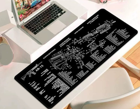 AR-15 TECHNICAL SCHEMATIC PREMIUM DESK MAT