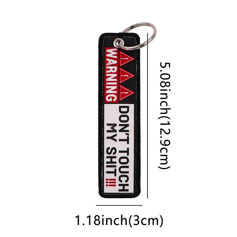 "DON'T TOUCH MY SHIT" EMBROIDERED CLOTH KEY TAG