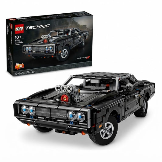 Fast & Furious Dom's Dodge Charger Building Set – Technic Muscle Car Model (1516 Pieces)