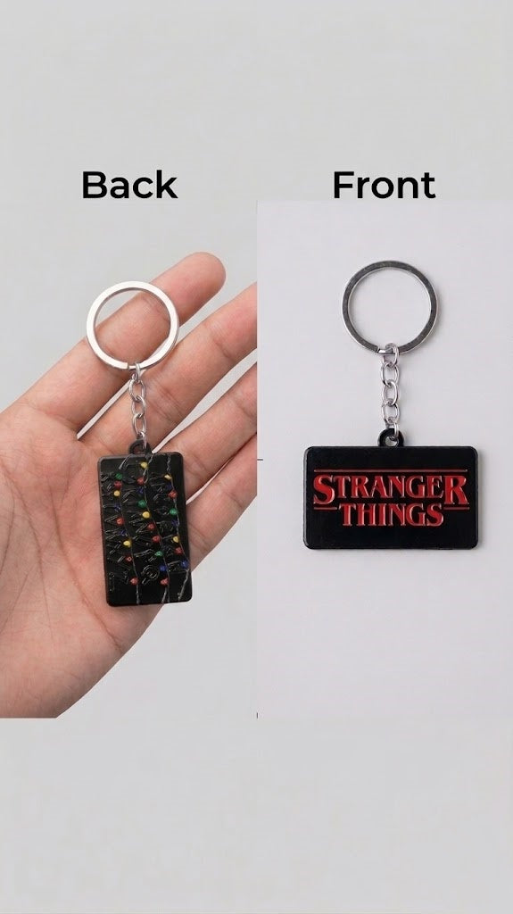 STRANGER THINGS "LOGO" RECTANGULAR ENAMEL KEYCHAIN