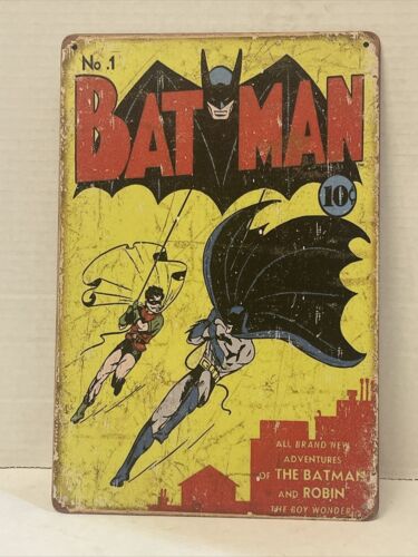 Vintage Batman No. 1 Metal Comic Cover – Premium Retro DC Superhero Tin Sign Wall Art