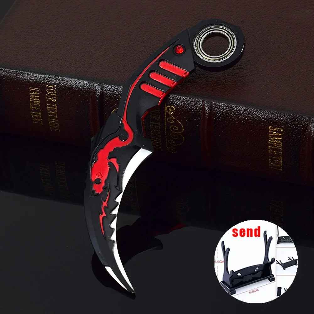 Final Fantasy tactical karambit daggers set in gold blue red and iridescent colors folding claw knives